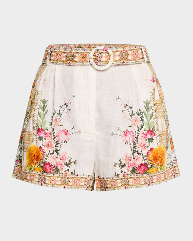 Egyptian Rose Tuck-Front Shorts